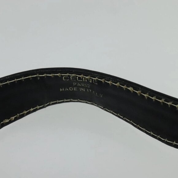 CELINE C Sulky Shoulder Bag Canvas Navy Gold Auth - Picture 10 of 16